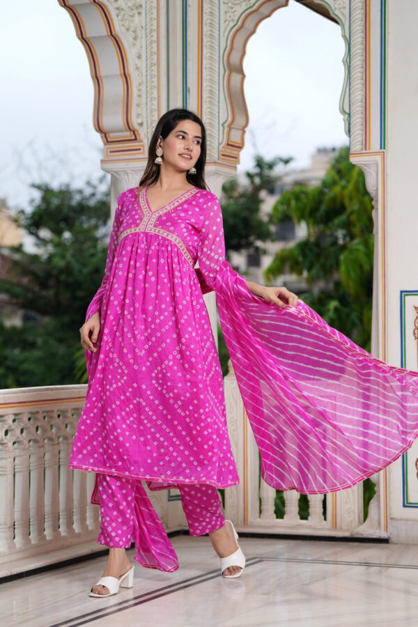 Trendy Bandhej and lehriya alia sets - Image 2