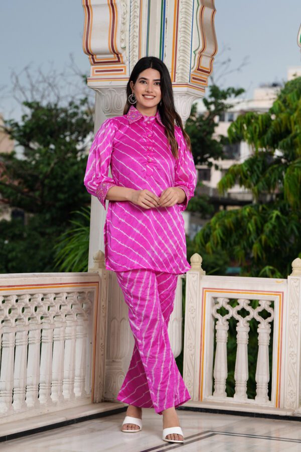 Desi Duo lehriya co-ord set