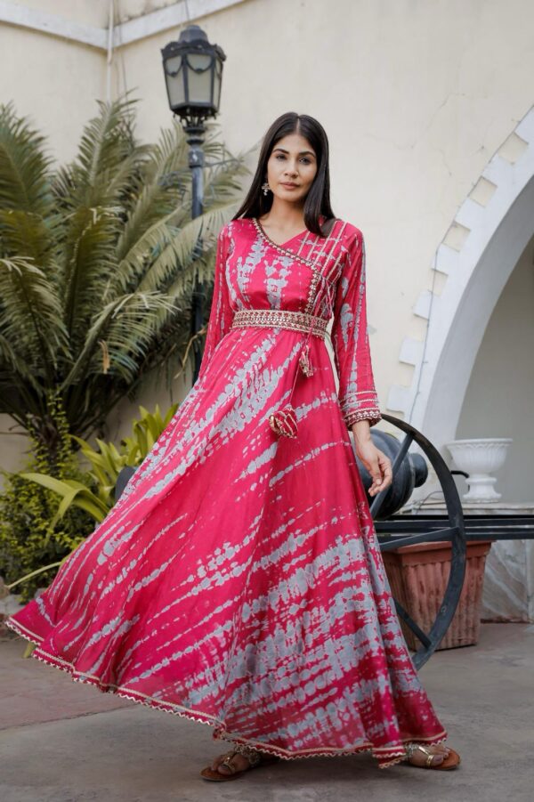 Tie-Dye Lehriya Gown - Image 6